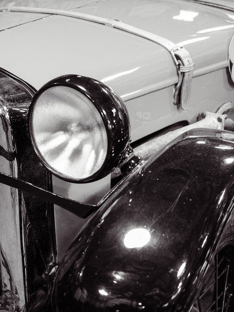 Black And White Vintage Car