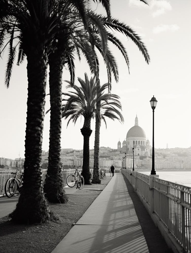 Nice, France, Photo Ancienne Noir Et Blanc 3