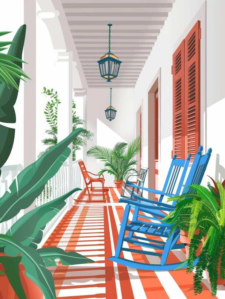 Porch With Rocking Chairs