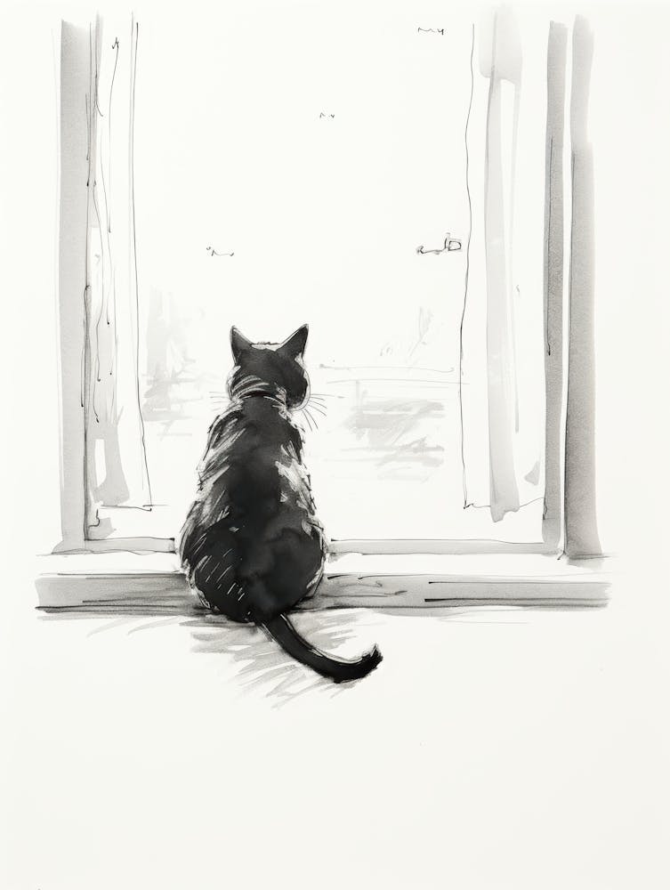 Cat Looking Out The Window