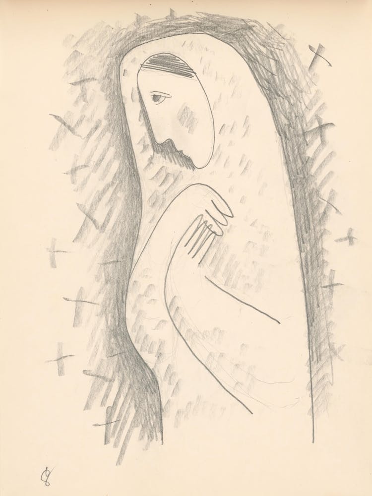 A Villager In A Cemetery, Mikuláš Galanda
