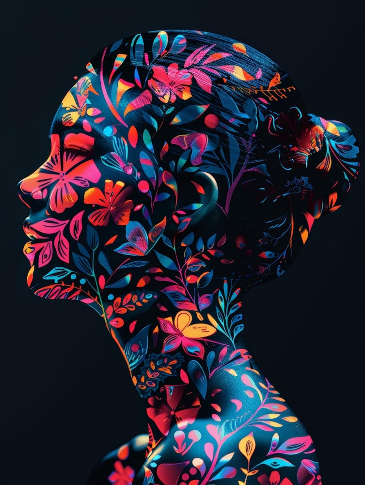 Portrait Of A Woman With Flowers 16