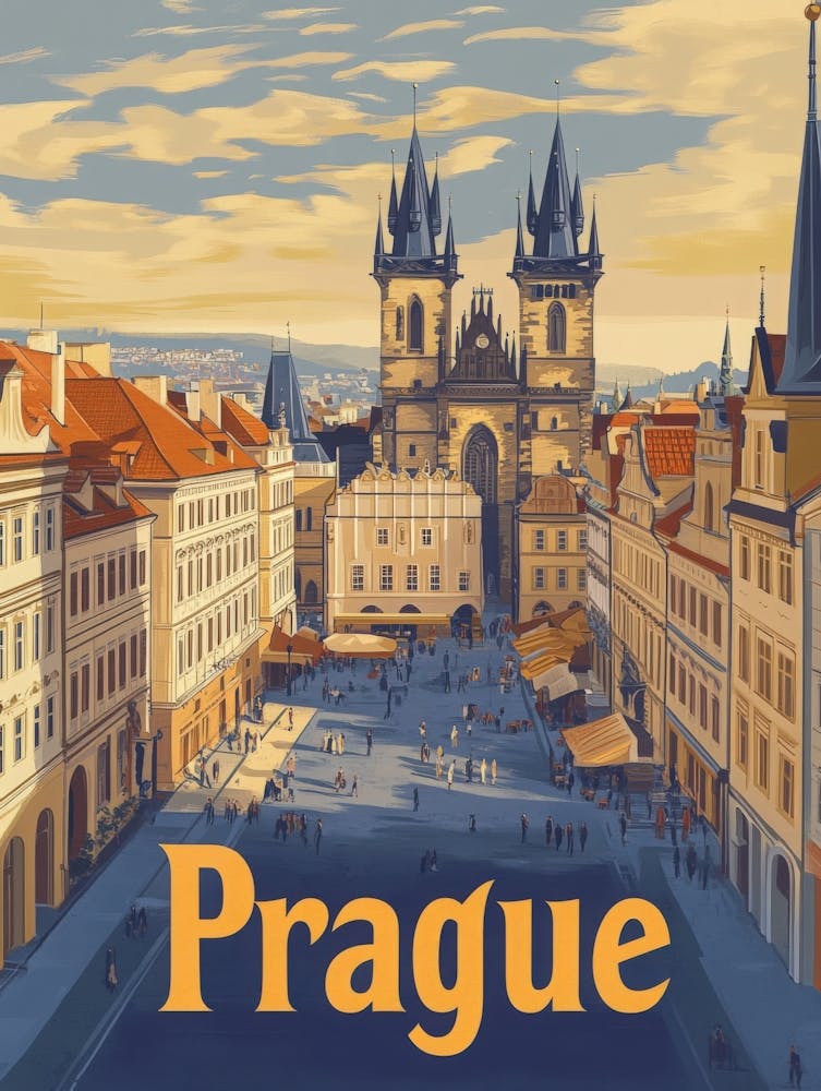 Aihrgdesign Ein Klassisches 1960er Jahre Reiseposter Für Prag 1