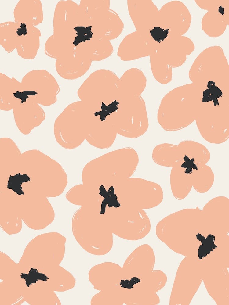 Bold Daisies Peach Pink