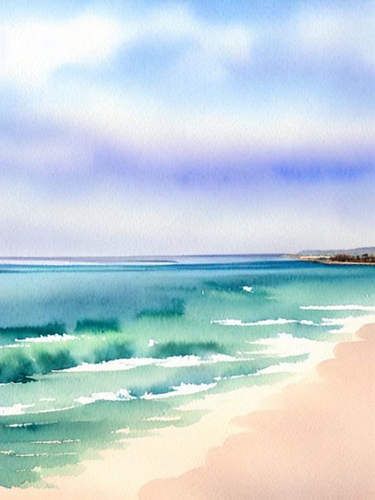St Kilda Beach, Australia Watercolour