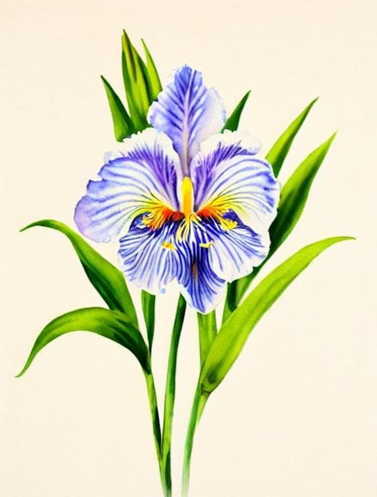 Iris 2 Vintage Flowers Flower