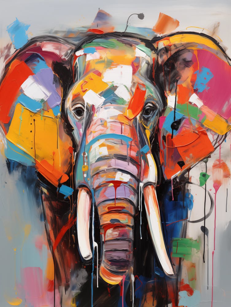 Colorful Elephant - Painting