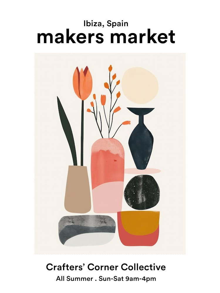 Ibiza, Spain Crafters Corner Collective Poster