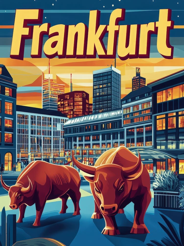 Aihrgdesign A 1970s Inspired Travel Poster For Frankfurt