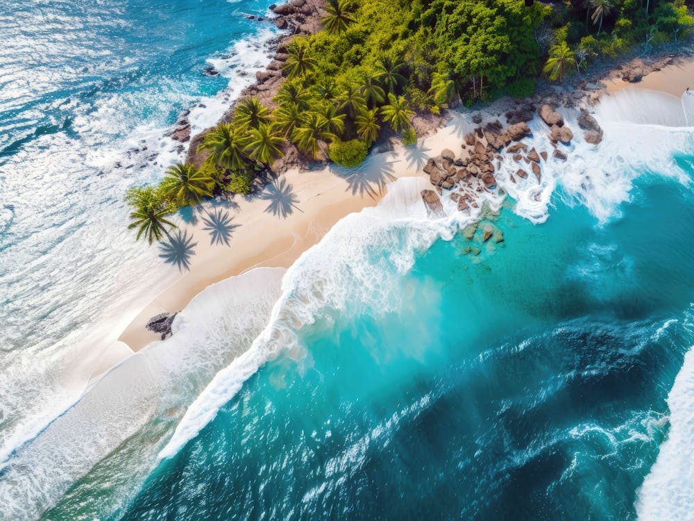 Aerial View Of A Tropical Island 1