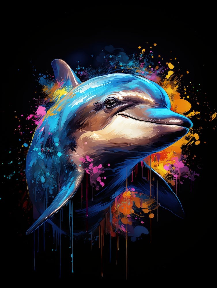 Dolphin color splash Pop Art