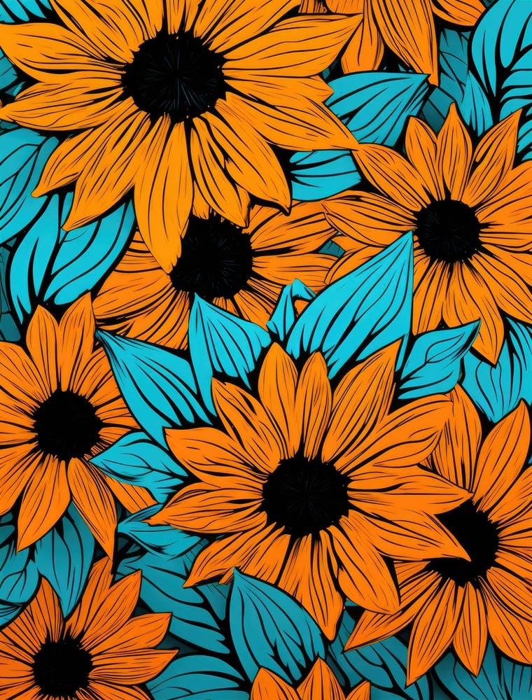 Sunflowers Seamless Pattern