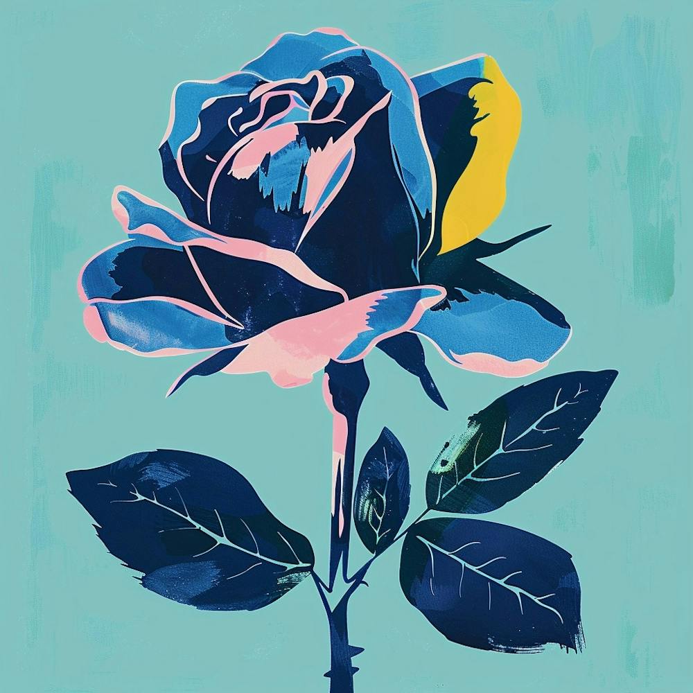 Rose 1 Illustration de Fleur Carrée