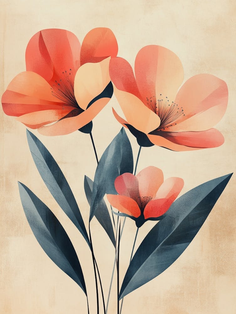 Three Orange Flowers 1