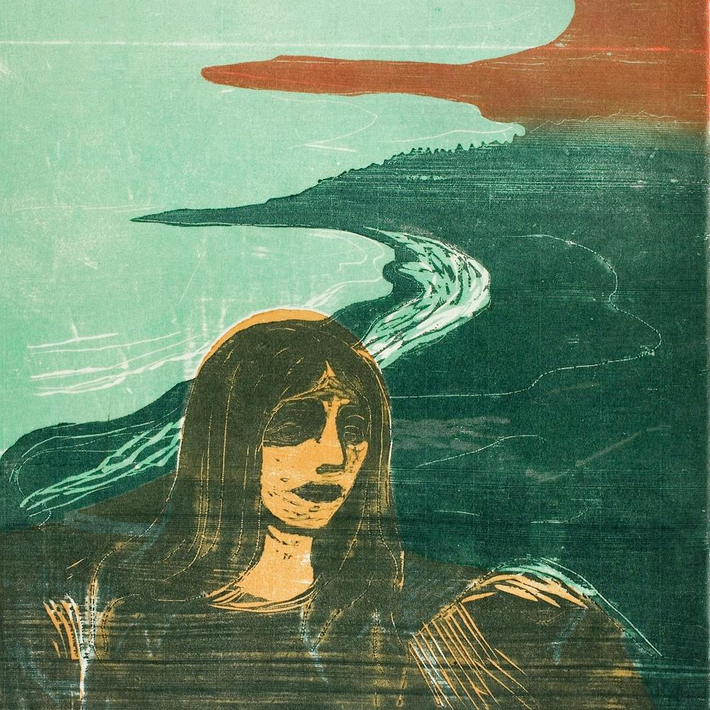 Woman’s Head Against The Shore, Edvard Munch
