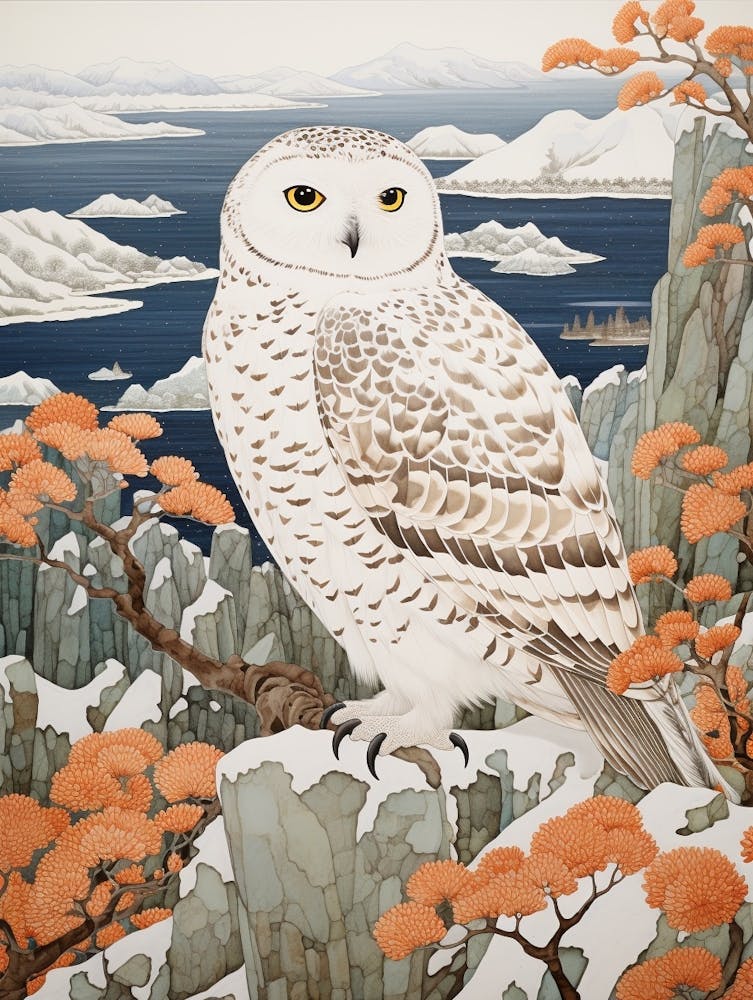 Winter Bird Painting Snowy Owl 3