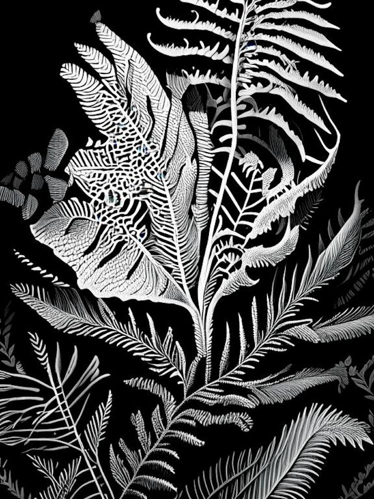 Cinnamon Fern 1 Linocut
