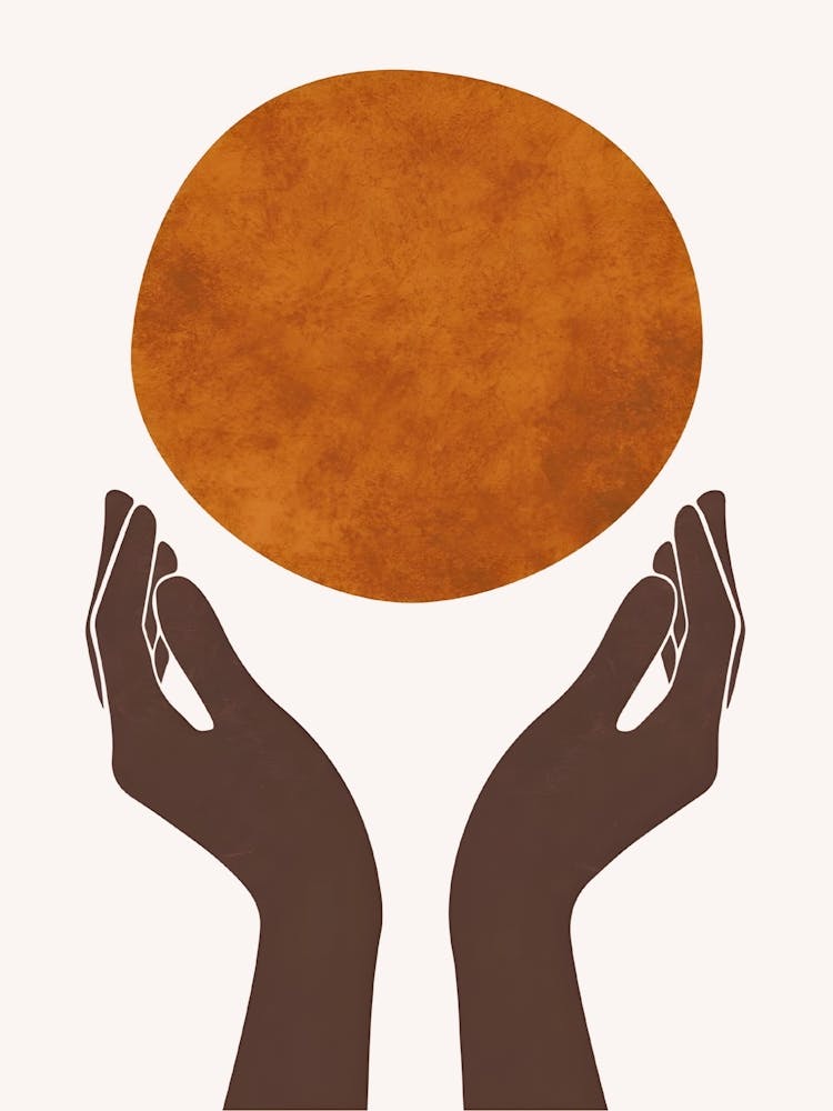 Two Hands Holding A Brown Doughnut