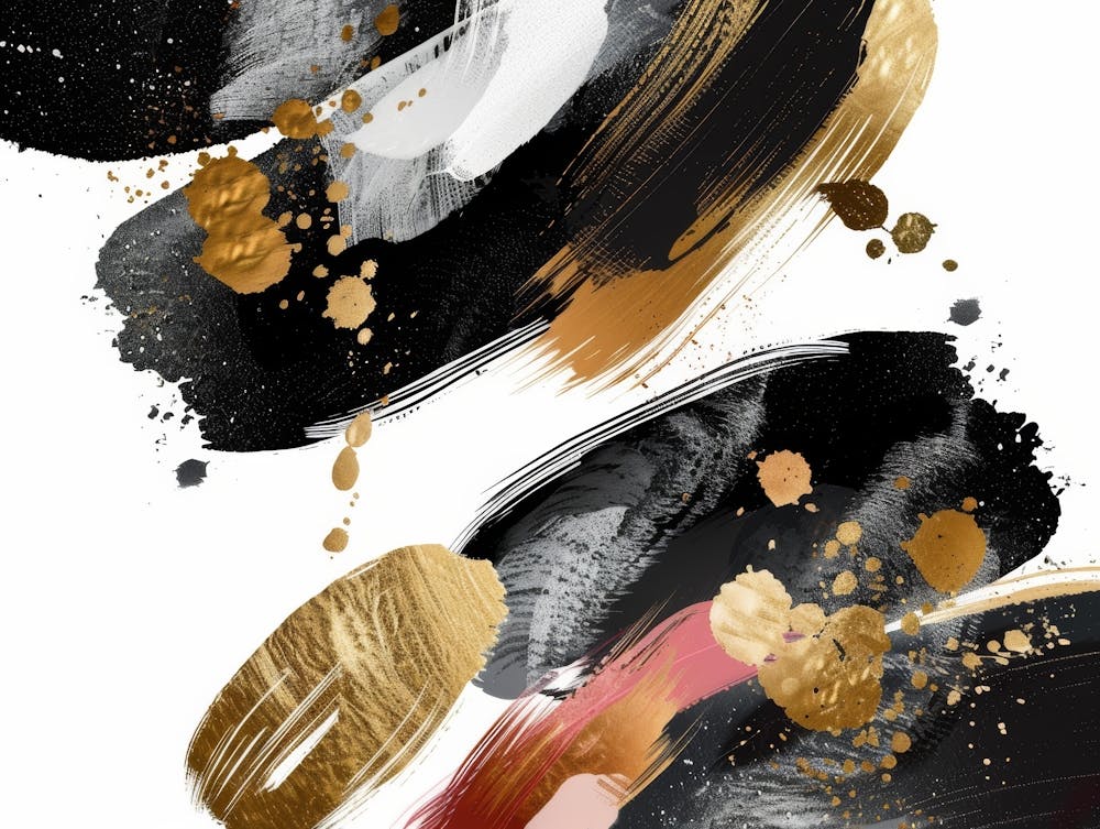 Abstract Gold And Black Painting 53