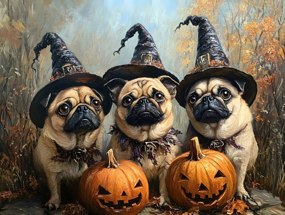 Carlins d'Halloween à l'huile 18