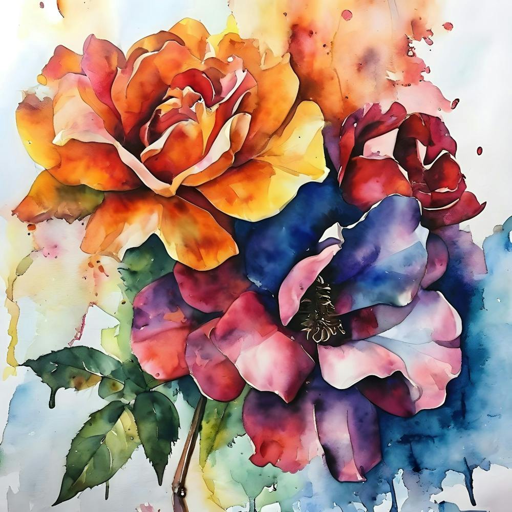 Watercolor Roses 3