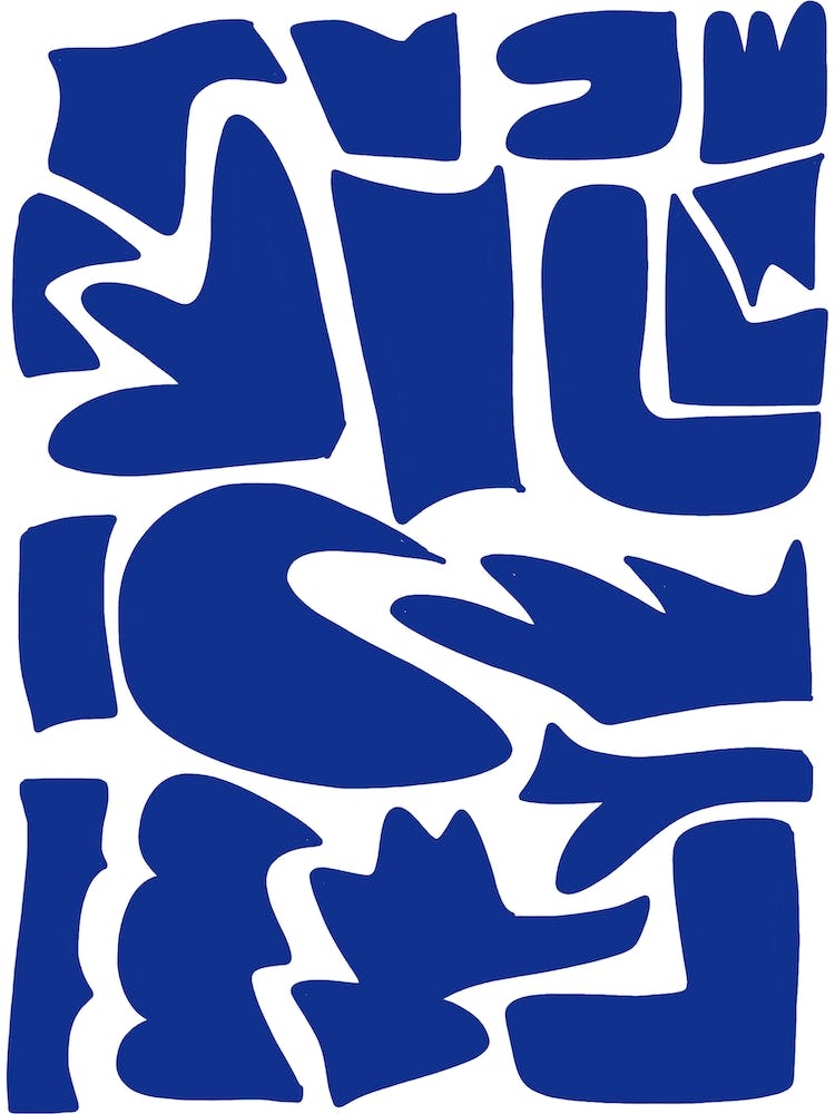 Blue Shapes On White Background 1