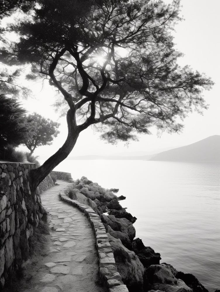 Korcula, Croatia, Black And White Old Photo 2