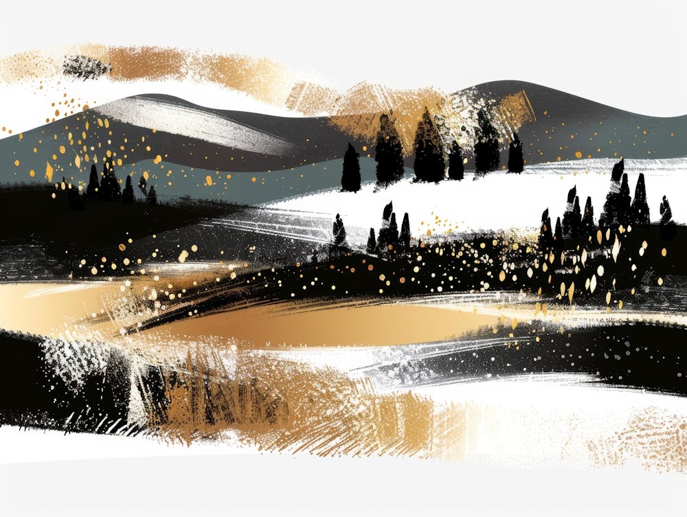 Gold And Black Canvas Print 44