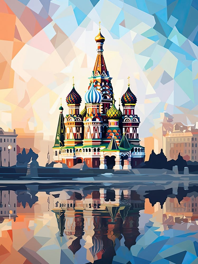 Moscow, Russia, Geometric Illustration 3