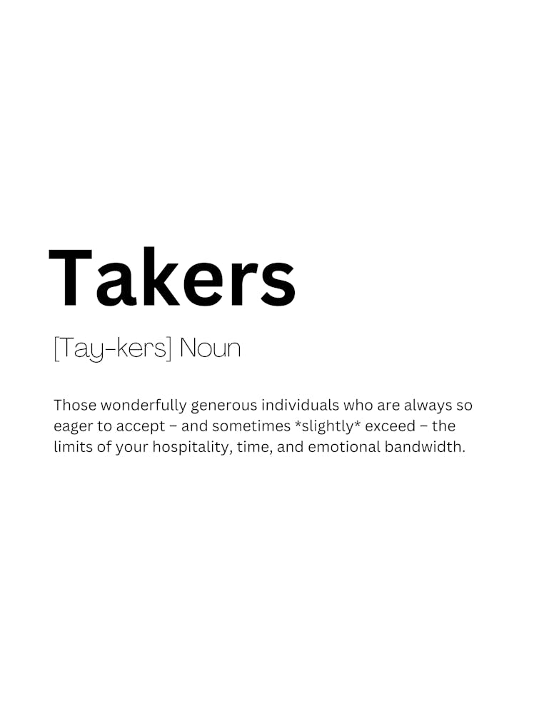 Takers Definition Meaning