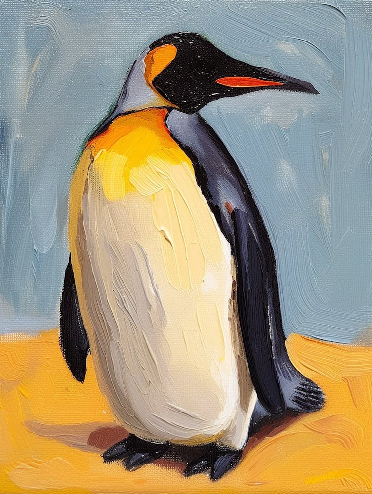 King Penguin Bartolom Island Colour Block Painting 3