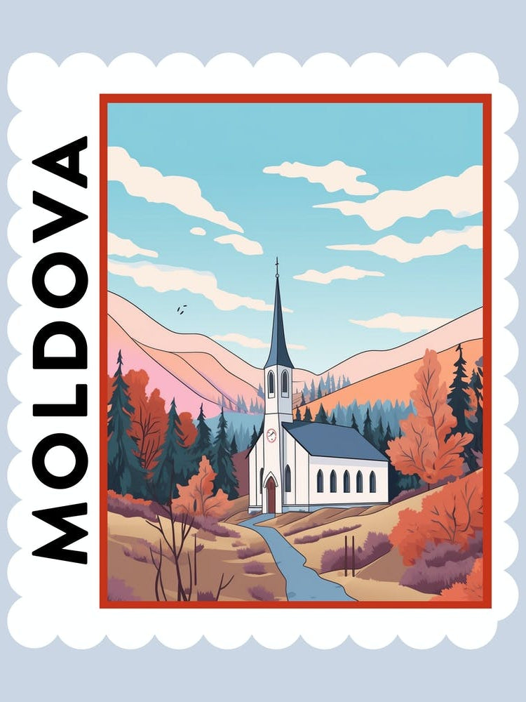 Moldova Travel Stamp Poster