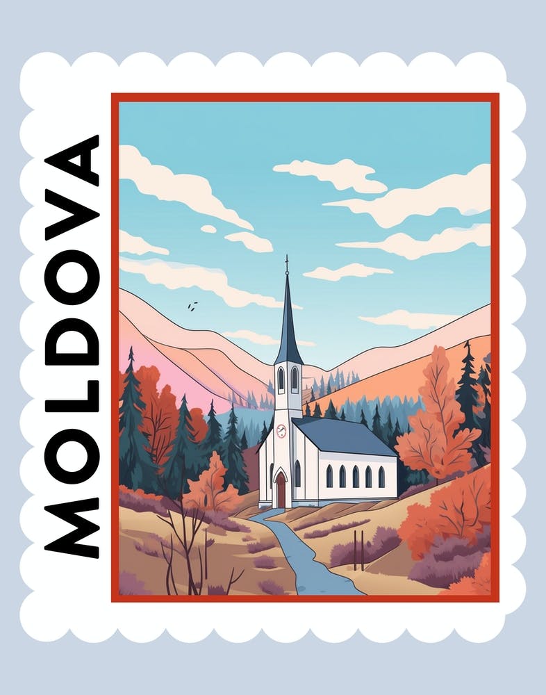 Moldova Travel Stamp Poster