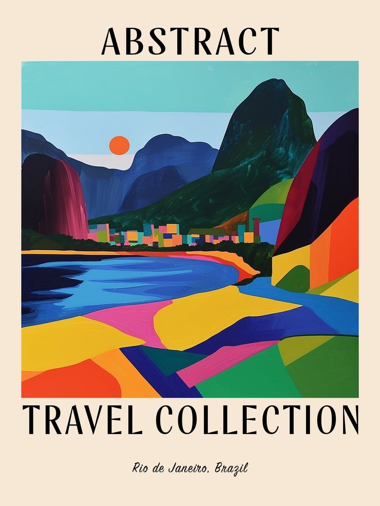 Abstract Travel Collection Poster Rio De Janeiro Brazil 2