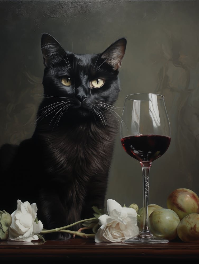 Cat With Wine Glass 4