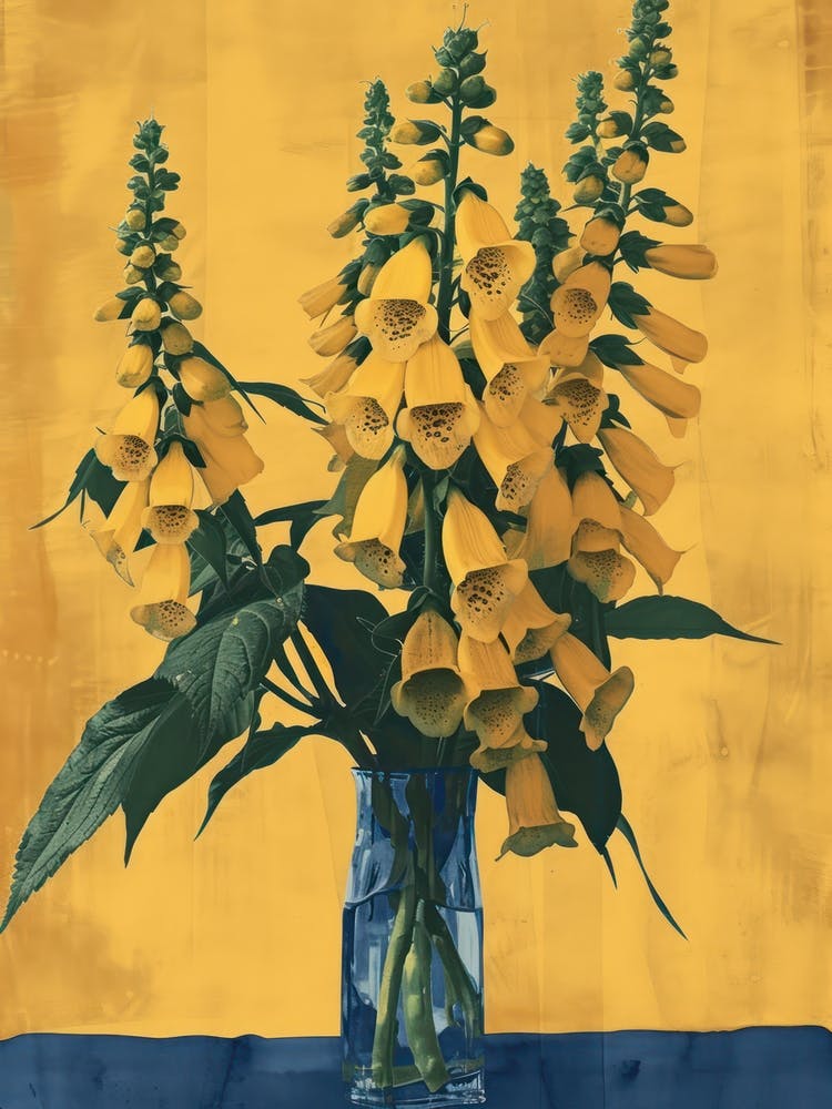 Foxglove Flowers On A Table   Contemporary Illustration 1
