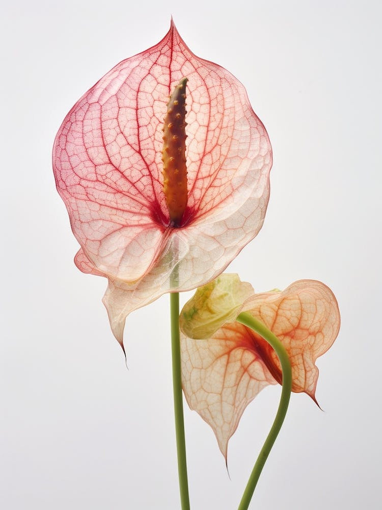 Pressed Flower Botanical Art Flamingo Flower 2