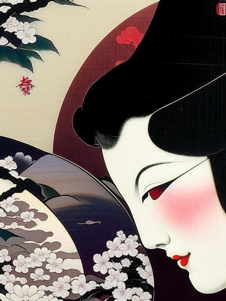 Close Up Yin and Yang 2, Japanese Ukiyo E Style