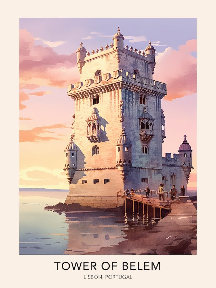 Tower Of Belem Lisbon Portugal Travel Poster