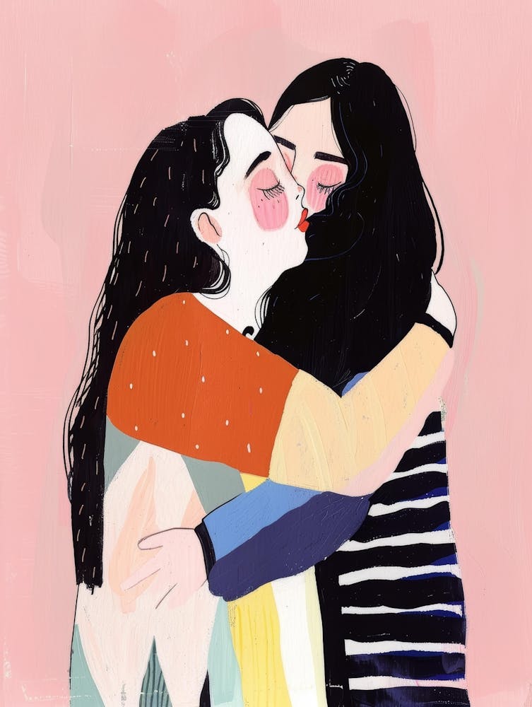 Two Women Hugging 1