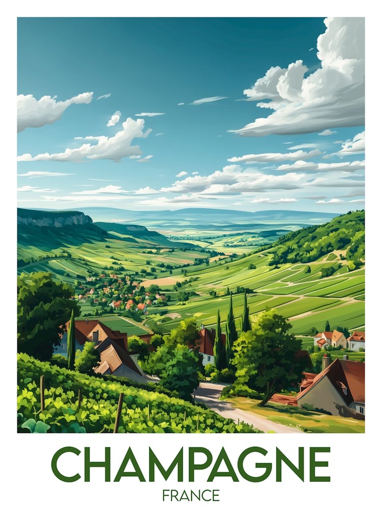 Affiche de voyage Champagne