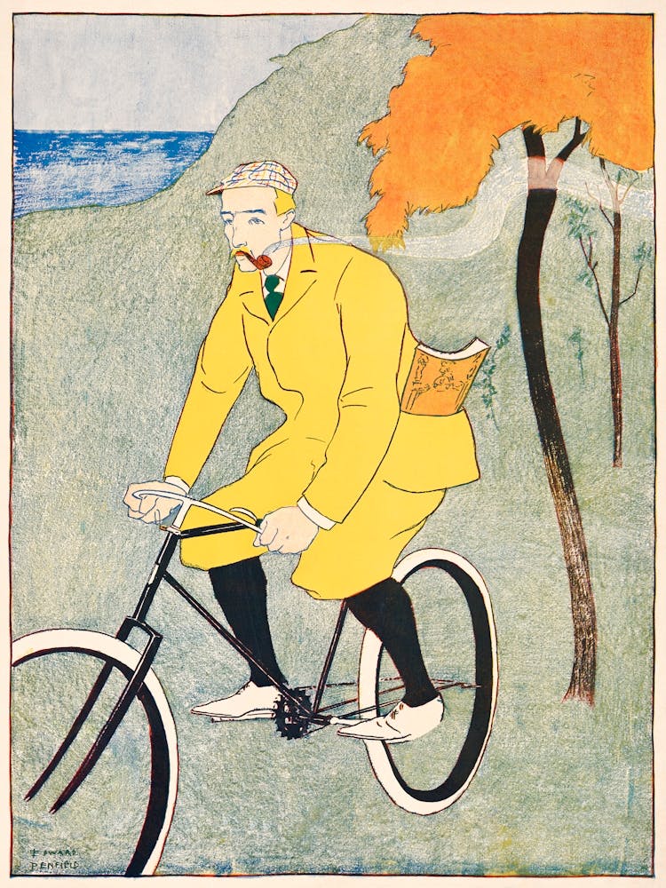 Man Riding Bicycle (1894), Edward Penfield