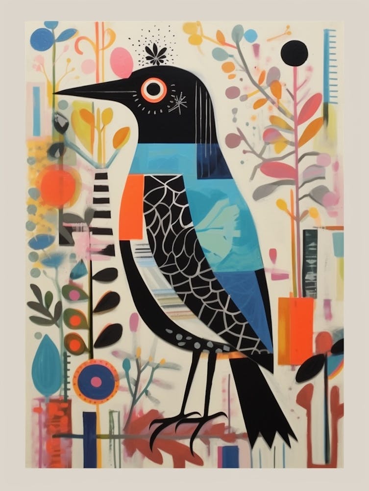 Colourful Scandi Bird Cowbird 2