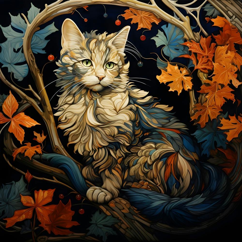 Contemporary Floral Cat 9