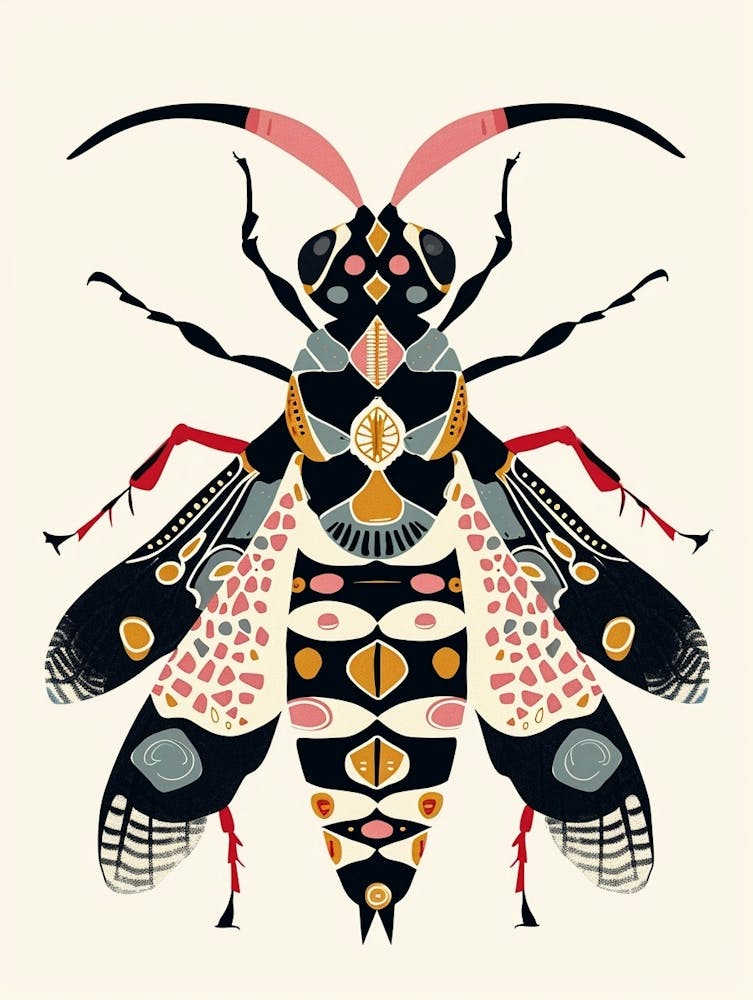 Colourful Insect Illustration Hornet 11