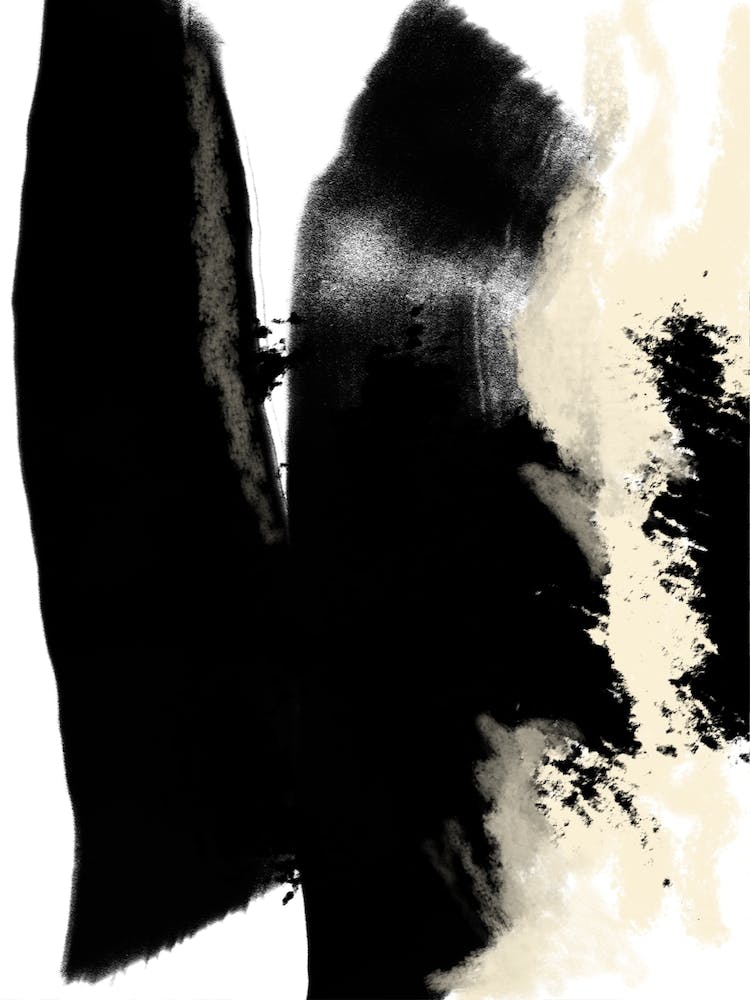 Black And Neutral Abstract Painting