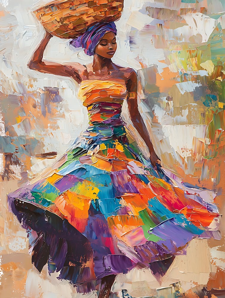 African Woman With Basket 8