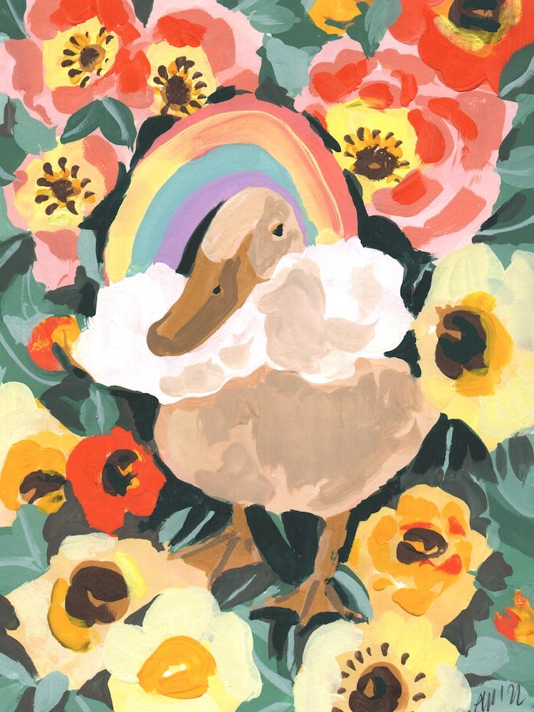 Duck With Rainbow