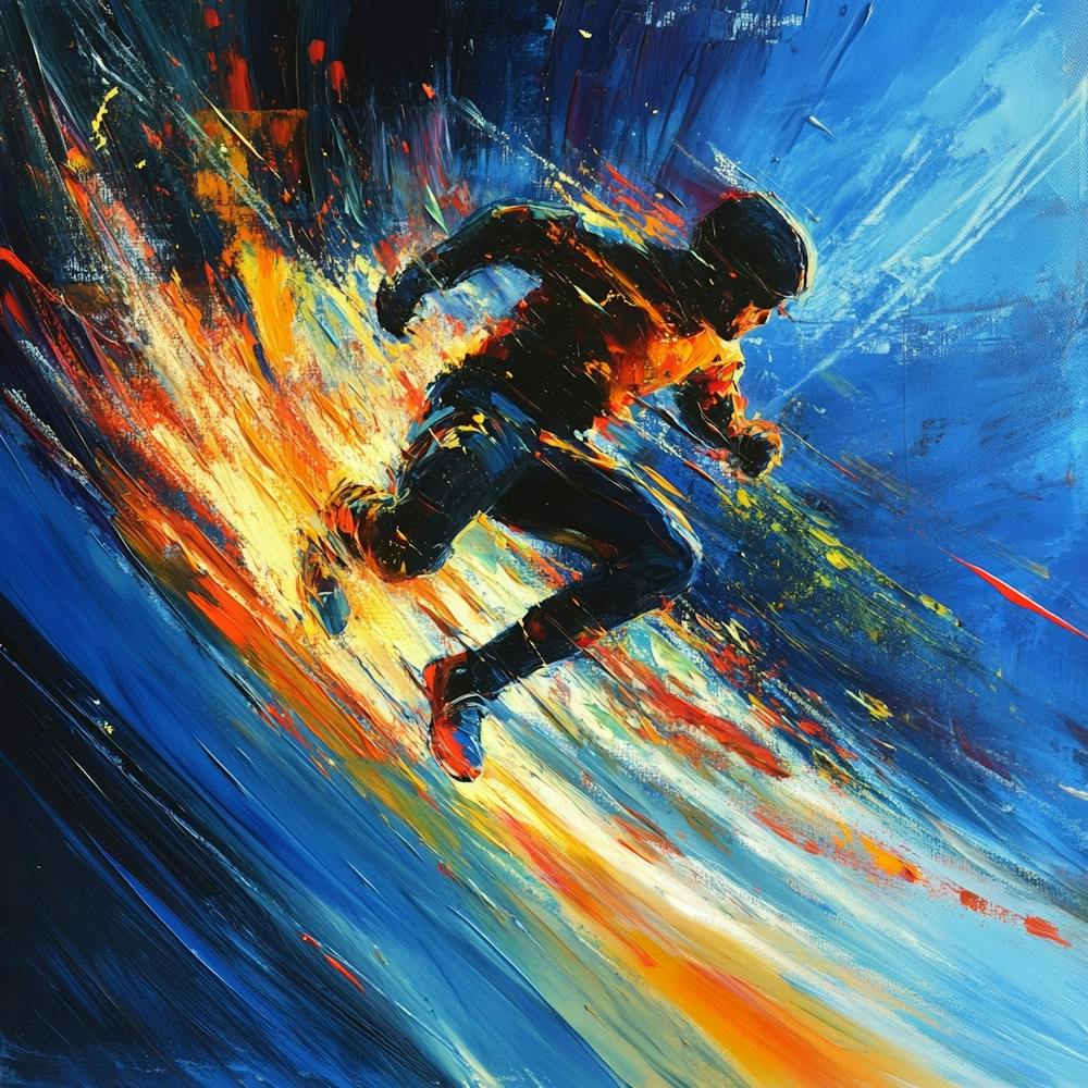 Skateboarder In Motion Art