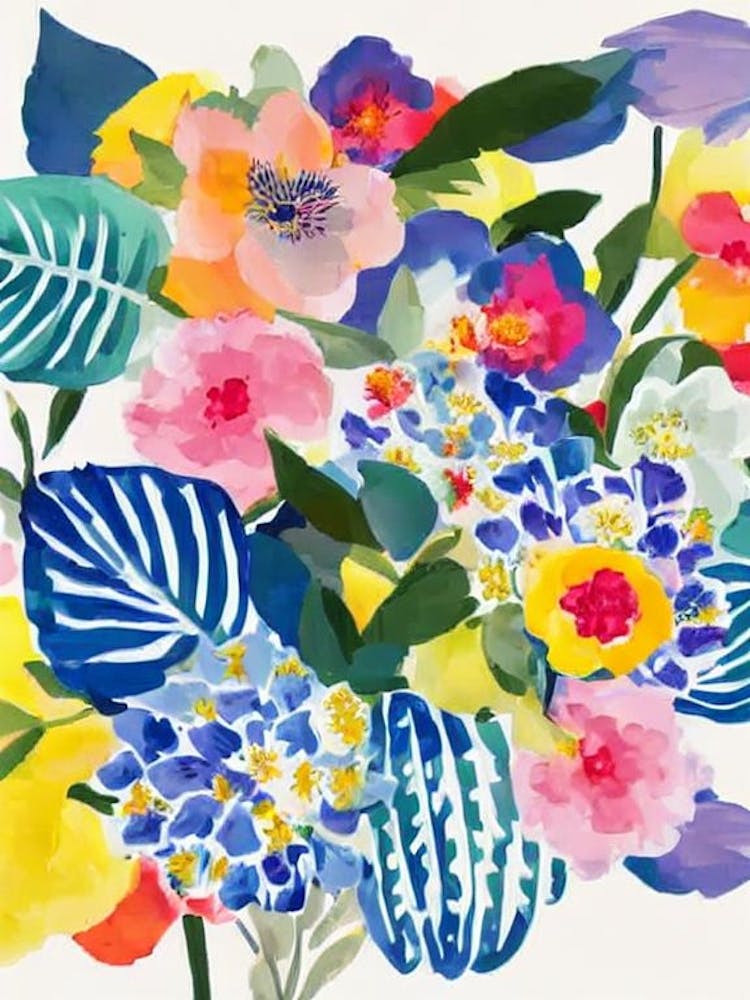 Camellia 2 Modern Colourful Flower